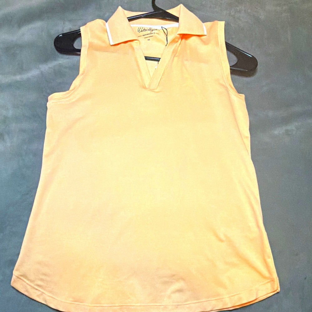 Walter Hagen Women's Sleeveless Golf Polo Moisture Wicking Peach XS